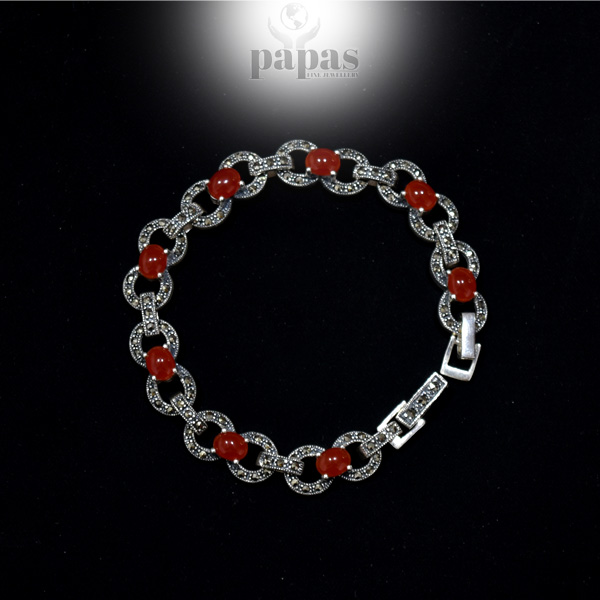 BR-007 Real Silver with Zircon Bracelet