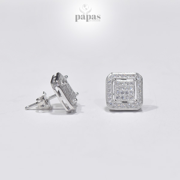 ER-006 Real Silver Stud Earrings