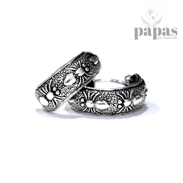 ER-011 Real Silver Oxidised Earring