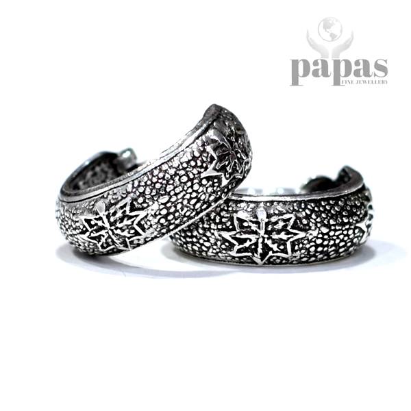 ER-013 Real Silver oxidised earring