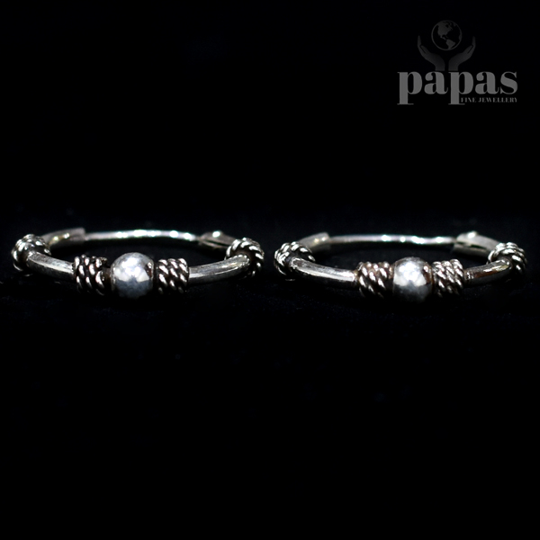 ER-015 Real Silver Oxidised earring