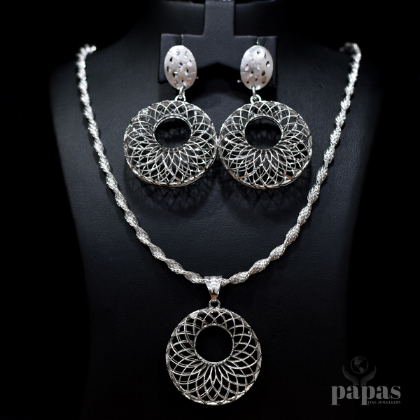 027 Real Silver Necklace set