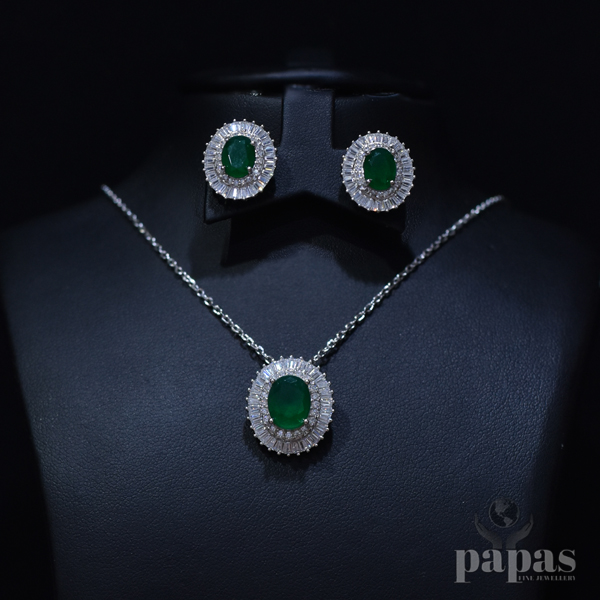 041- REAL SILVER NECKLACE SET 925